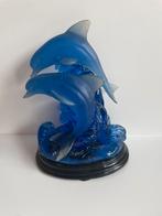 Dolfijnen Glazen Beeldje 24cm x 13 cm ongeveer, Ophalen of Verzenden, Zo goed als nieuw, Dier