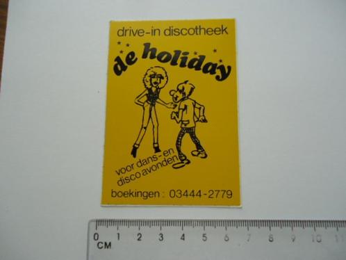 sticker oud Drive in disco HOLIDAY dans strip ochten tiel, Verzamelen, Stickers, Zo goed als nieuw, Bedrijf of Vereniging, Verzenden