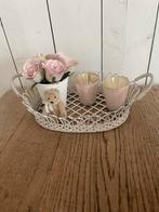 Leuk brocante draad dienblad, Huis en Inrichting, Woonaccessoires | Dienbladen, Ophalen of Verzenden, Zo goed als nieuw, Ovaal