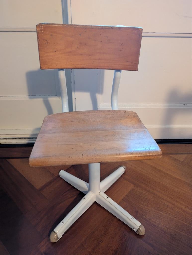 Vintage kinderstoeltje, Ophalen, Gebruikt, Bruin, Vintage