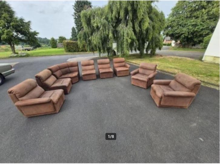 vintage modulaire zitgroep sofa fauteuils COR 70er, Huis en Inrichting, Banken | Complete zithoeken, Gebruikt, Leer, Ophalen