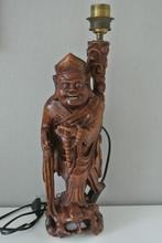 handgesneden Chinese houten lamp, Ophalen of Verzenden