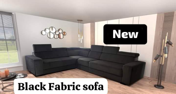 Moderne L-vormige Hoekbank – Zwart & Grijs, Antiek en Kunst, Antiek | Meubels | Stoelen en Banken, Verzenden