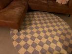 Rond vloerkleed lila geblokt, Rond, 200 cm of meer, Ophalen of Verzenden, Zo goed als nieuw