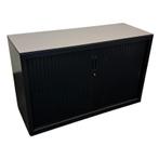 Lensvelt Roldeurkast Zwart Donkergrijs H74 x B120 x D45, Huis en Inrichting, Kasten | Roldeurkasten en Archiefkasten, Gebruikt