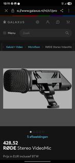 Røde stero videomic - stereo x/y On-camera condenser mic, Ophalen of Verzenden, Zo goed als nieuw, Audio