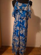 Maxi Jurk Blauw Bloemenprint BPC Selection Cold Shoulder, Anneonline, Zuidwal 11, Bonprix, Blauw