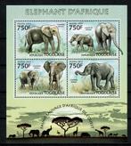 togo 2013 pf blok olifannten elephants zoogdieren wildlife 2, Ophalen of Verzenden, Postfris, Dier of Natuur