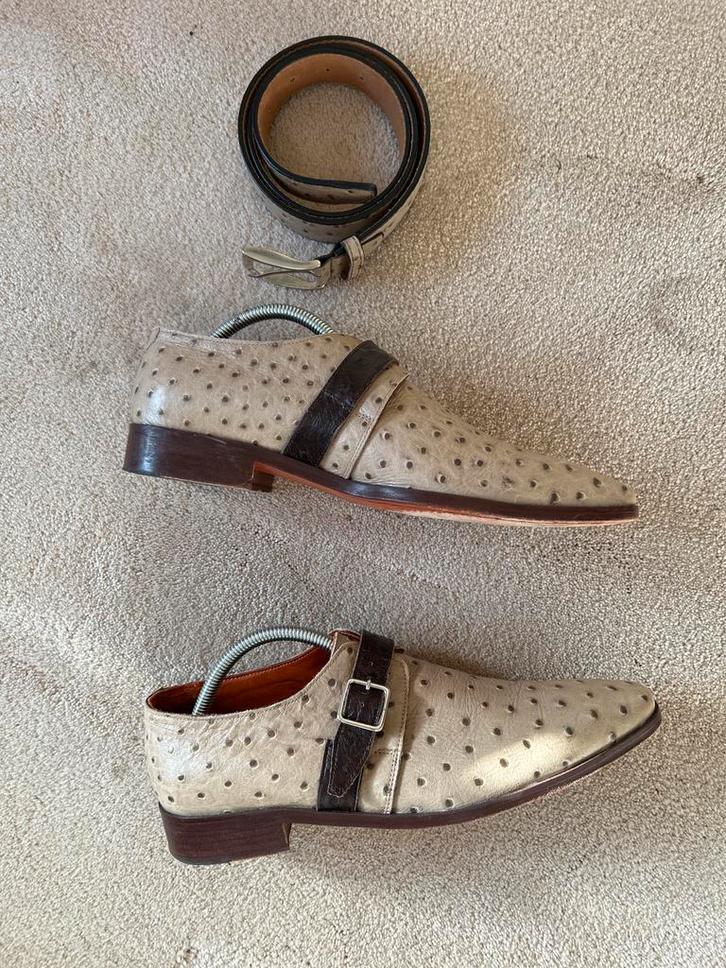 Exclusieve Reinhard Frans schoenen met riem., Kleding | Heren, Schoenen, Zo goed als nieuw, Gespschoenen, Overige kleuren, Ophalen of Verzenden