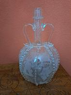 18e of 19e eeuw bruidsfles. Antiek glas gegraveerd, Antiek en Kunst, Ophalen of Verzenden