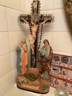 Jezus aan het kruis. Een prachtig religieus tafereel, Antiek en Kunst, Ophalen of Verzenden