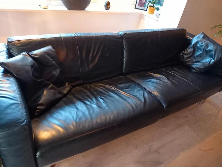 Harvink bank, Huis en Inrichting, Banken | Bankstellen, Gebruikt, Rechte bank, Driepersoons, 200 tot 250 cm, 75 tot 100 cm, Leer