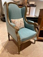 Prachtige oude landelijke antieke franse fauteuils blauw, Ophalen of Verzenden