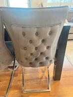 Set van 6 grijze eetkamerstoelen, Huis en Inrichting, Stoelen, Ophalen, Gebruikt, Metaal, Grijs