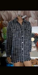 Nieuwe zwart wit grijze blouse jacket Cotton Club Woman S/M, Kleding | Dames, Blouses en Tunieken, Maat 38/40 (M), Zwart, Nieuw