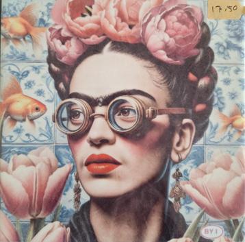 Frida Kahlo geïnspireerde Keramische tegel 15x15cm wanddeco beschikbaar voor biedingen