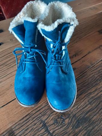  Dames laarsjes blauw maat 38 1x gedragen 7.50 beschikbaar voor biedingen