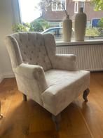 Landelijke gecappitoneerde fauteuil, Huis en Inrichting, Fauteuils, Ophalen, Zo goed als nieuw, Landelijk