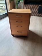 Houten ladekast met 4 lades, Huis en Inrichting, Kasten | Ladekasten, Ophalen, Minder dan 50 cm, Gebruikt, 100 tot 150 cm