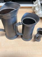 3 Tinnen Maatbekers met Stempels, Antiek en Kunst, Ophalen of Verzenden
