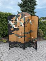 Vintage Japans kamerscherm kraanvogels 4 panelen, Ophalen, Gebruikt, ., .