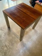 Vierkante eettafel 81x81 staal en wengé, Ophalen, Gebruikt, 50 tot 100 cm, Vierkant