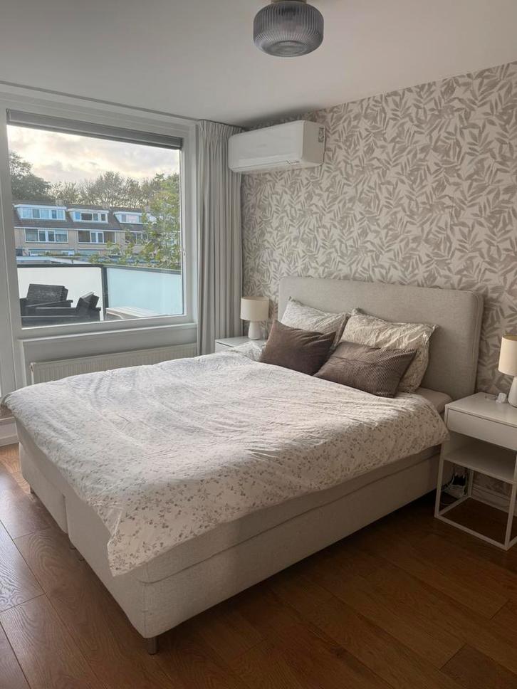 IKEA Dunvik boxspring 160x200 + matras & dekbed, Huis en Inrichting, Slaapkamer | Boxsprings, Gebruikt, 160 cm, 200 cm, Tweepersoons