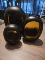 Marrakech Eggs - Zwart/Goud - 3 maten, Huis en Inrichting, Woonaccessoires | Kandelaars en Kaarsen, Zwart, Ophalen of Verzenden