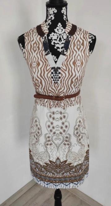 Bruin beige jurk merk K-design in perfecte staat maat 40 L beschikbaar voor biedingen