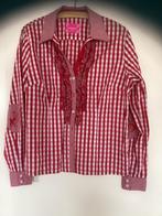 Kruger blouse, rood/wit, mt 44, borduursel,, Ophalen of Verzenden, Zo goed als nieuw