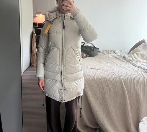 Parajumpers long bear dons jas, Kleding | Dames, Jassen | Winter, Zo goed als nieuw, Maat 36 (S), Beige, Ophalen of Verzenden