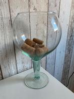Glazen Vaas - Decoratief bokaal op voet glas 28 cm, Huis en Inrichting, Overige kleuren, Ophalen of Verzenden, Minder dan 50 cm