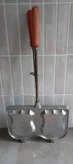 Dubbel Frans vintage tosti ijzer open vuur gas, Ophalen of Verzenden