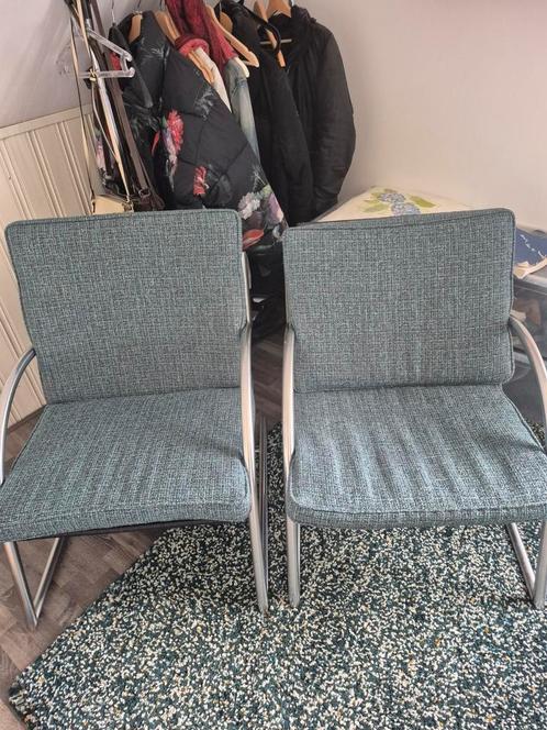 Gerard van den Berg  fauteuils, Huis en Inrichting, Fauteuils, Gebruikt, Metaal, Stof, 50 tot 75 cm, Minder dan 75 cm, Ophalen