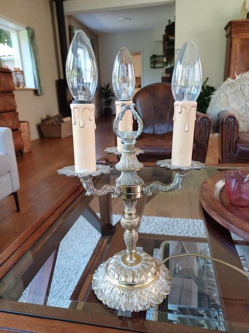 Franse brocante oude lamp tafellamp art deco koper, Antiek en Kunst, Curiosa en Brocante, Ophalen of Verzenden