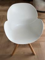 Draaistoel 2 of 5 x eetkamerstoel wit met eiken onderstel, Huis en Inrichting, Stoelen, Twee, Zo goed als nieuw, Ophalen, Hout