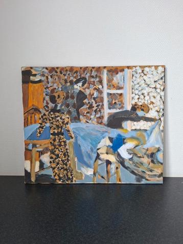 Impressionistisch schilderij op spieraam olie op doek. beschikbaar voor biedingen