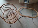 Vintage Rohé Rotan! Tafeltje en stoel!, Huis en Inrichting, Ophalen, Minder dan 55 cm, Vintage, Zo goed als nieuw