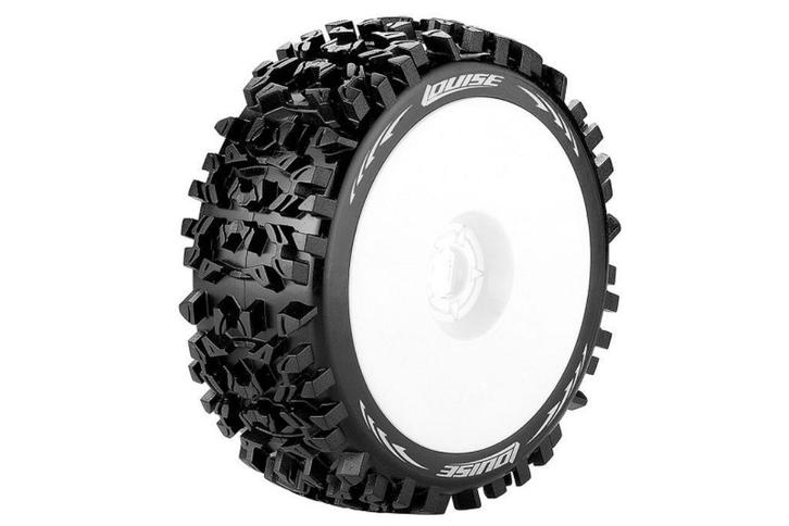 Louise RC B-Pioneer 1/8 Buggy Bandenset Soft Witte Velgen 17, Hobby en Vrije tijd, Modelbouw | Radiografisch | Overige, Nieuw
