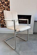 4/6 wit lederen Henders & Hazel design eetkamerstoelen., Ophalen, Wit, Henders en Hazel, Zo goed als nieuw