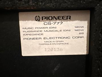 Pioneer CS-777 Luidsprekers beschikbaar voor biedingen