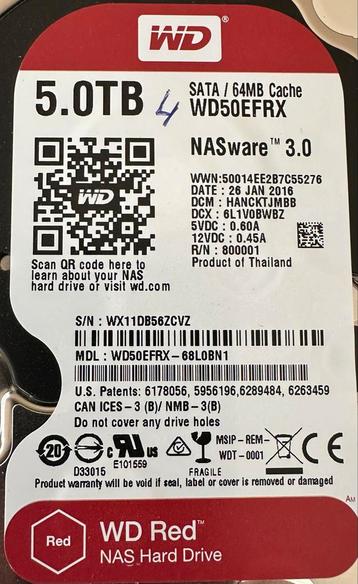 2x WD Red 5TB HDD - NAS Harde Schijf beschikbaar voor biedingen