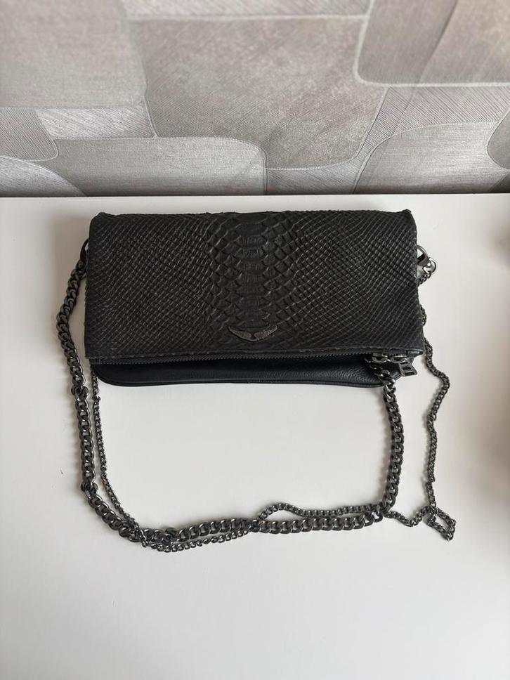 Zadig en voltaire tas, Sieraden, Tassen en Uiterlijk, Tassen | Damestassen, Zo goed als nieuw, Schoudertasje, Zwart, Ophalen of Verzenden