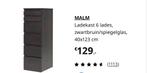 IKEA Malm Ladekast - als nieuw en al in elkaar gezet., Overige materialen, Zo goed als nieuw, Met lade(s), 25 tot 50 cm
