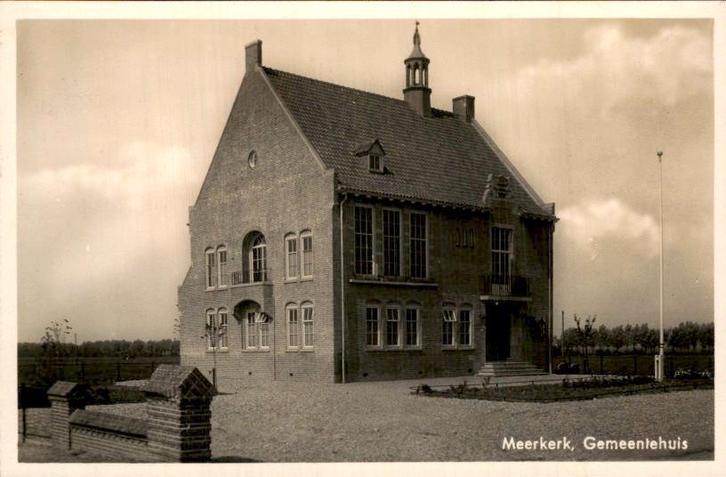 Meerkerk - Gemeentehuis, Verzamelen, Ansichtkaarten | Nederland, Gelopen, Zuid-Holland, 1940 tot 1960, Ophalen of Verzenden