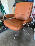 Stressless fauteuil, Ophalen, Zo goed als nieuw, 50 tot 75 cm, Leer