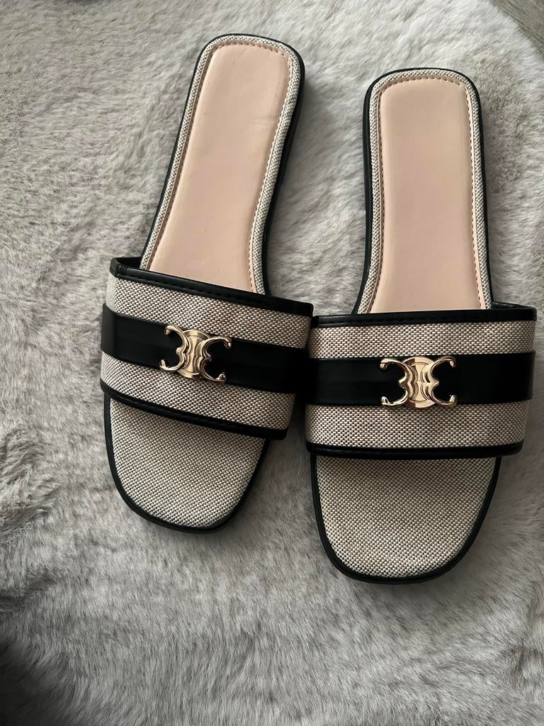 Slippers, Kleding | Dames, Schoenen, Verzenden, Zo goed als nieuw, Beige, Slippers