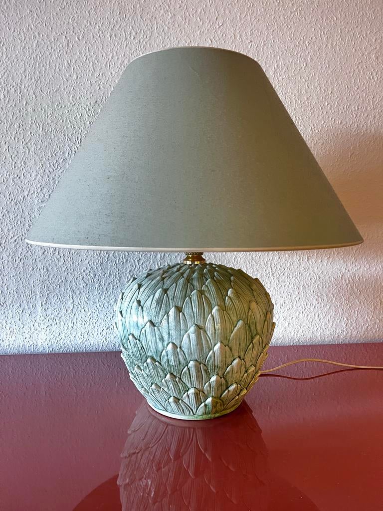 Artisjok lamp van Frans keramiek, jaren 70, Huis en Inrichting, Lampen | Vloerlampen, Gebruikt, Minder dan 100 cm, Ophalen