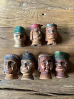 Antieke Houten Poppenkastpoppen - Set van 7, Antiek en Kunst, Ophalen of Verzenden