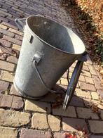 vintage zinken vuilnisemmer, Ophalen, Gebruikt, 50 tot 75 cm, 40 liter of meer
